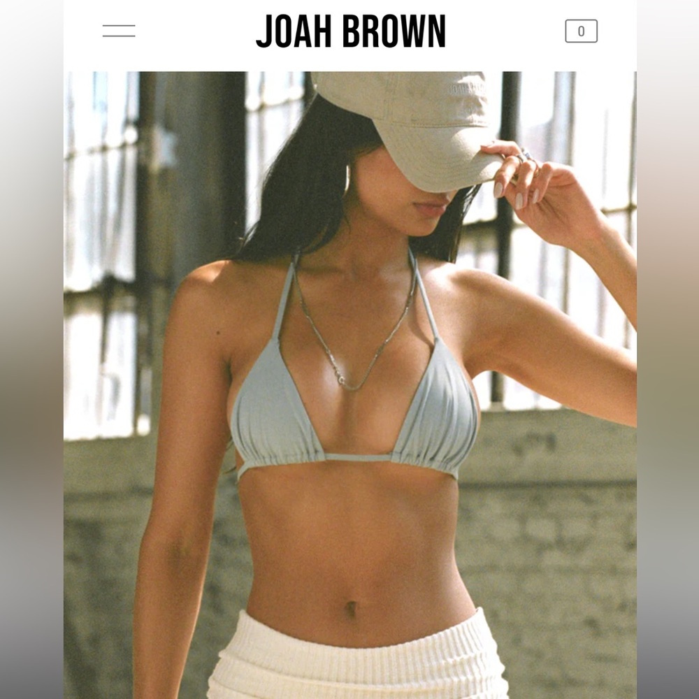 JOAH BROWN RIANGLE BIKINI TOP